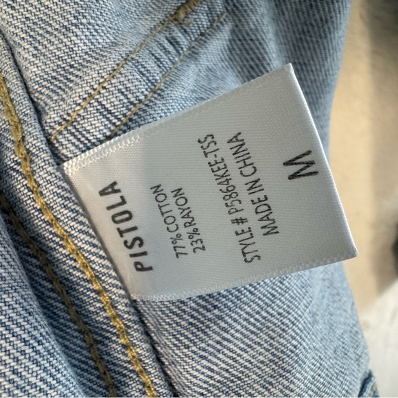 Pistola Willow Colorblock Jean Jacket in Transitions Womens Medium Denim Classic - Picture 6 of 8
